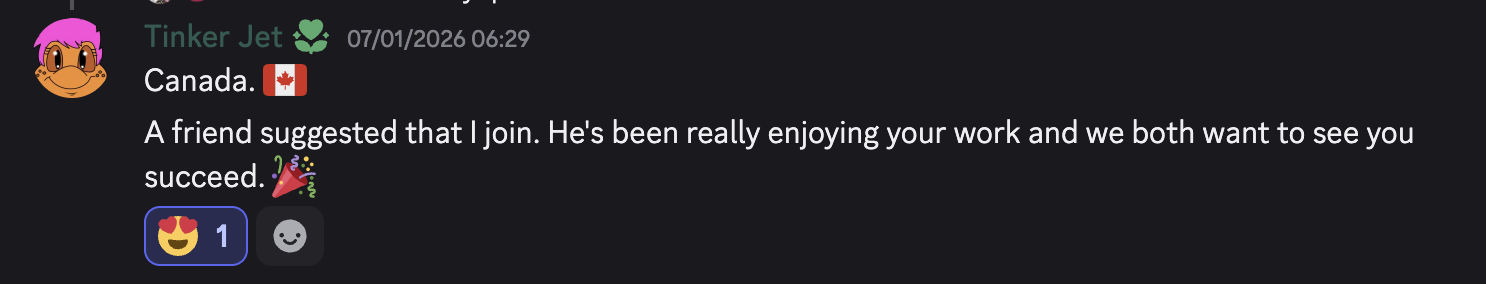Original Discord message by Tinker Jet