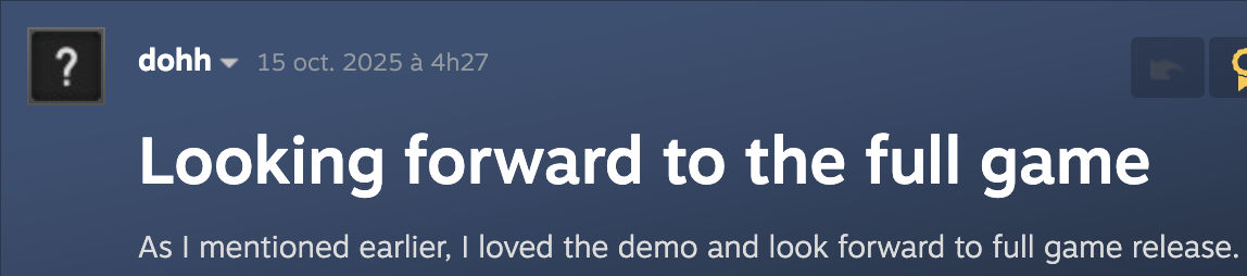 Original Steam Community message by dohh