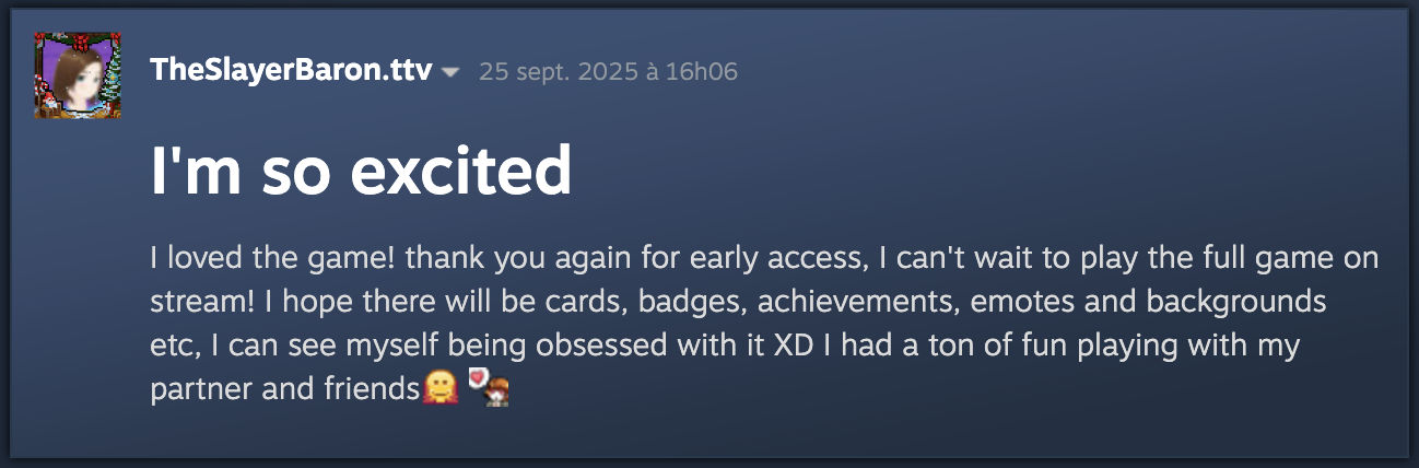 Original Steam Community message by TheSlayerBaron.ttv